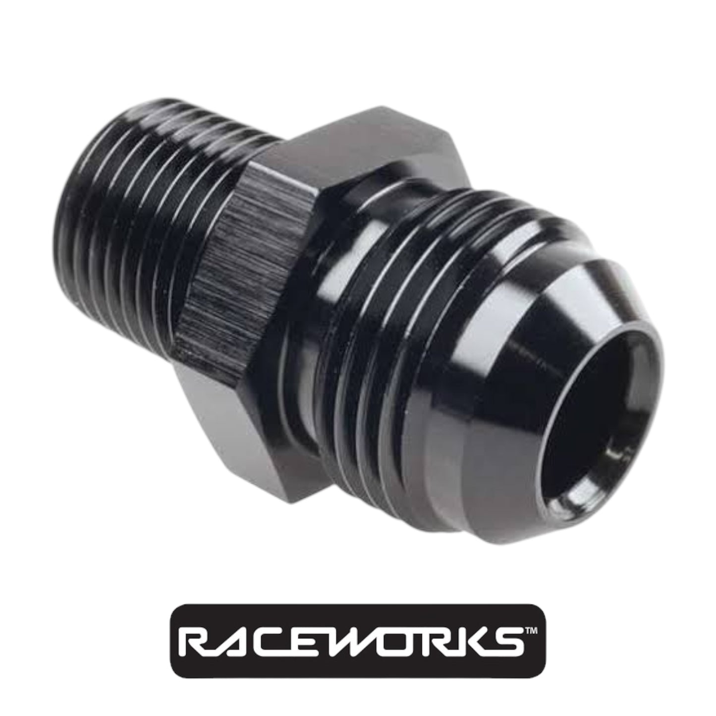Raceworks AN-10 Male Flare to NPT 3/8” Straight RWF-816-10-06BK