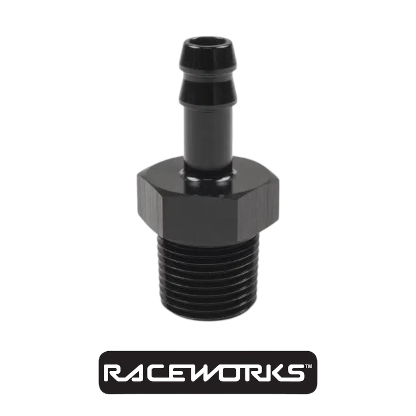 Raceworks Male NPT 3/8” to 5/16” (AN-5) Barb RWF-421-06-05BK