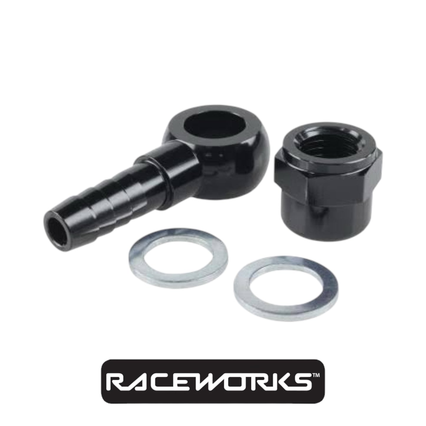 Raceworks Alloy AN-6 Banjo Set Suit Bosch 044 Pump RWF-724-044-06BK