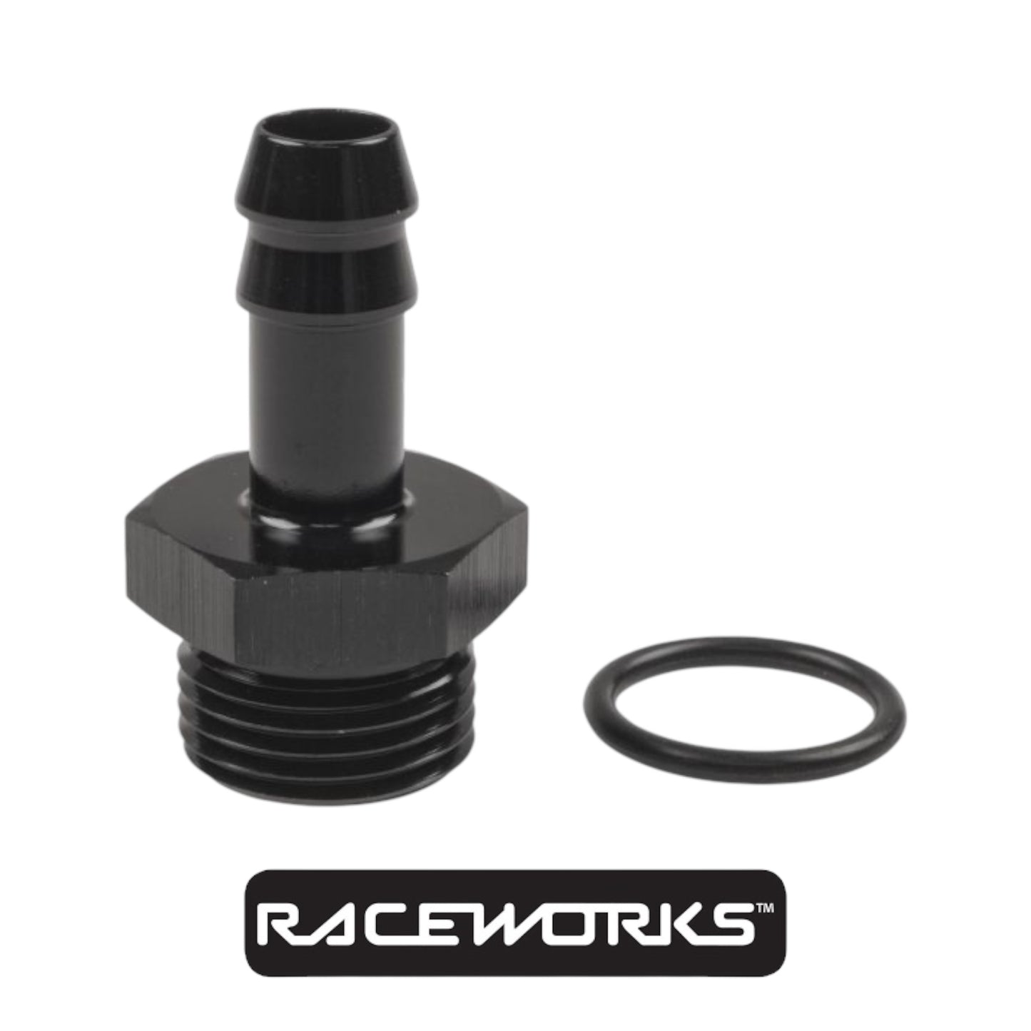 Raceworks O-Ring Port AN-8 to Barb 3/8” RWF-414-08-06BK