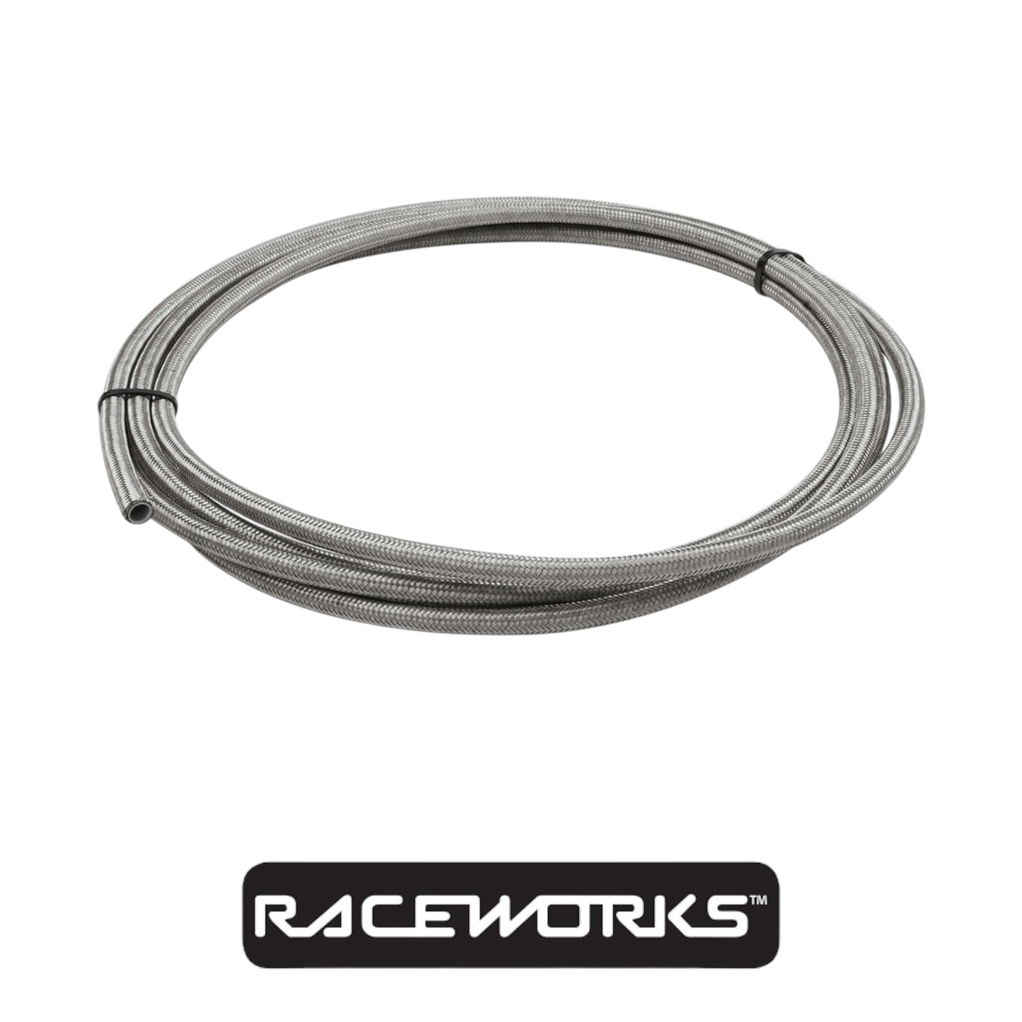 Raceworks Stainless Steel Braided PTFE E85 Hose AN-6 5 Metres RWH-200-06-5M