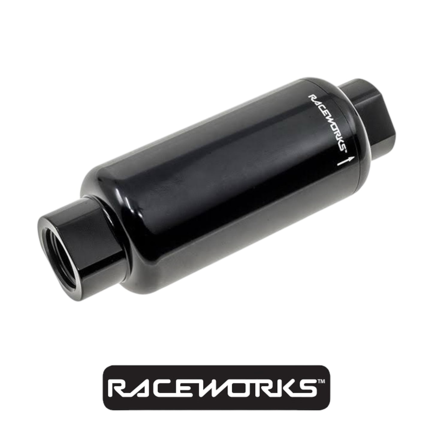 Raceworks AN-10 Billet Fuel Filter 10 Micron ODO50MM Length 140MM ALY-077-10BK