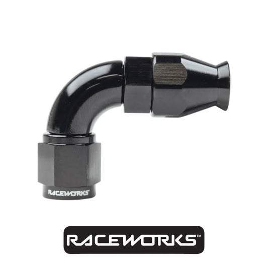 Raceworks PTFE Hose Fitting AN-6 90 Degree RWF-203-06BK