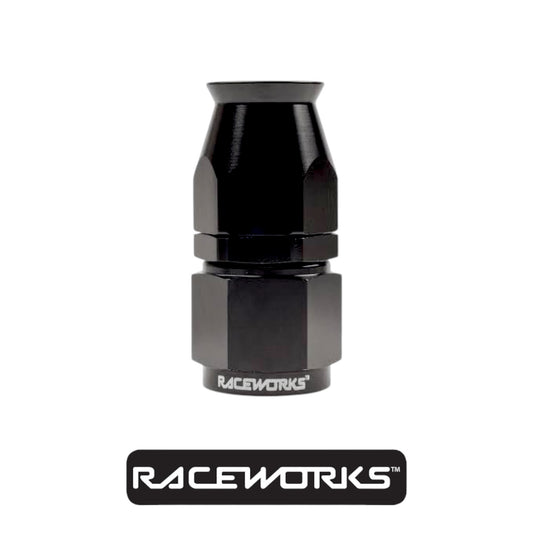 Raceworks Teflon Hose Fitting AN-8 Straight RWF-201-08BK