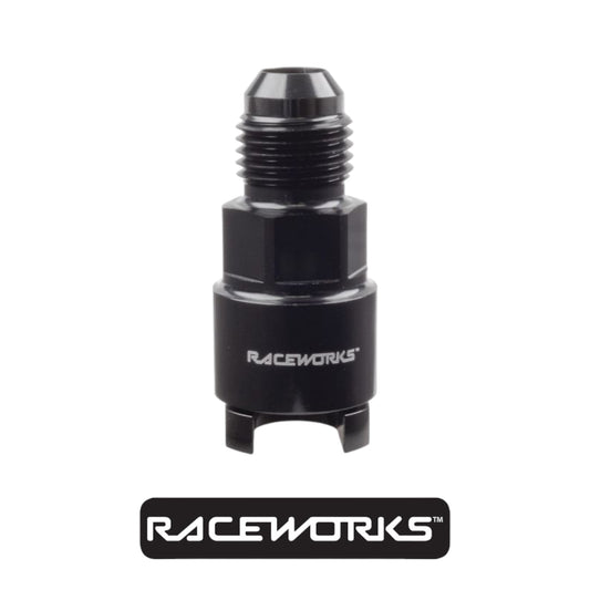 Raceworks AN-6 To 3/8” All Billet Female EFI Quick Connect RWF-805-06-06BK