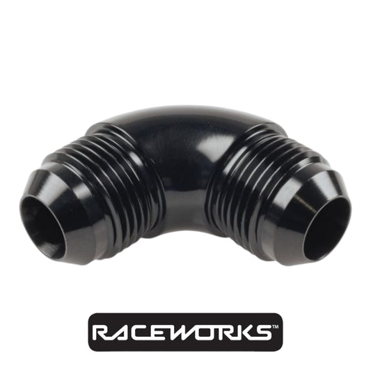 Raceworks Male Flare Union AN-10 90 Degree RWF-821-10BK