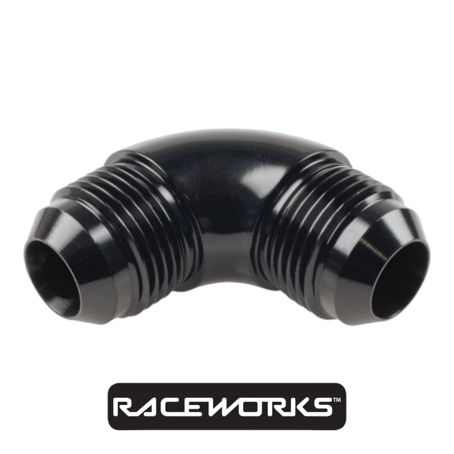 Raceworks Male Flare Union AN-4 90 Degree RWF-821-04BK