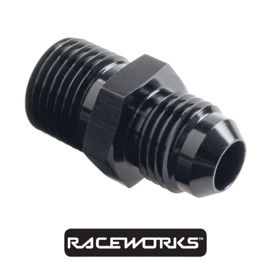 Raceworks Metric Male M16x1.5 To Male Flare AN-8 RWF-733-08BK