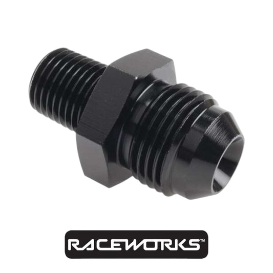 Raceworks AN-8 Male Flare to NPT 1/4” Straight RWF-816-08-04BK