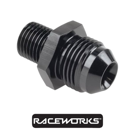 Raceworks Metric Male M14x1.5 To Male Flare AN-8 RWF-732-08BK