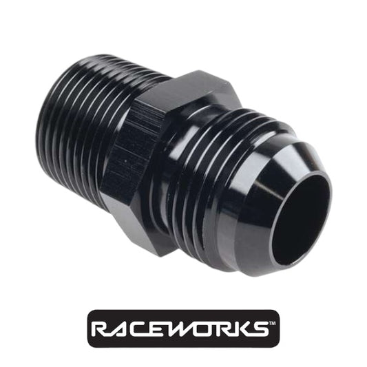 Raceworks AN-8 Male Flare to NPT 3/8” Straight RWF-816-08BK