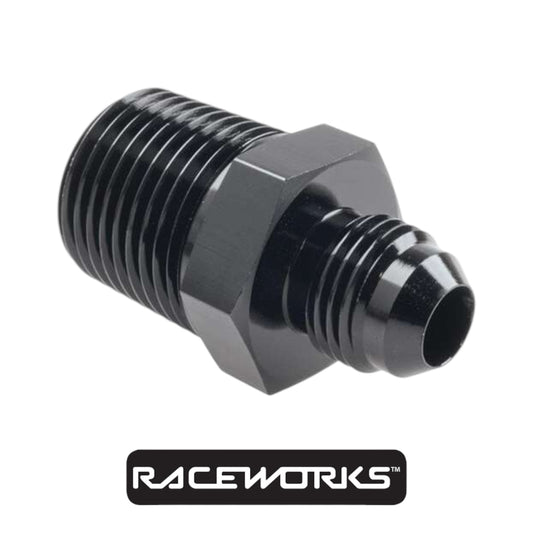 Raceworks GM Transmission Adapter 1/4” NPSM to AN-6 RWF-816-06-NPSBK