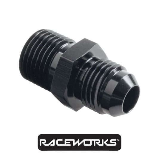 Raceworks Metric Male M14x1.25 To Male Flare AN-6 RWF-732-06-01BK