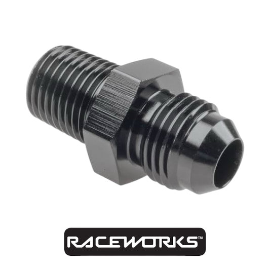 Raceworks AN-6 Male Flare to NPT 1/4” Straight RWF-816-06BK