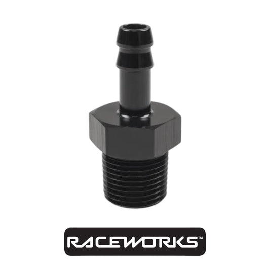 Raceworks Male NPT 3/8” to 5/16” (AN-5) Barb RWF-421-06-05BK