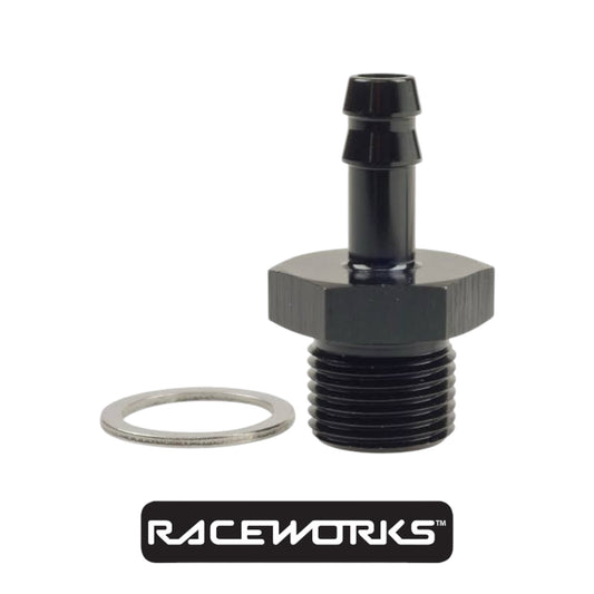 Raceworks Metric Male M18x1.5 to 5/16” Barb RWF-414-M18-05BK