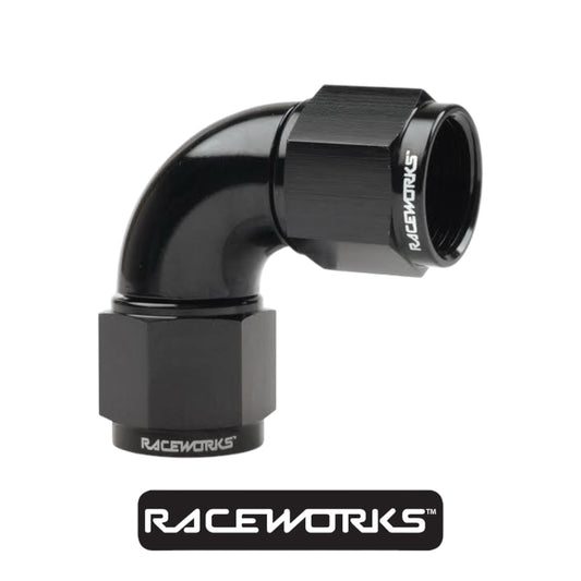 Raceworks Female To Female Swivel AN-10 90 Degree RWF-133-10BK