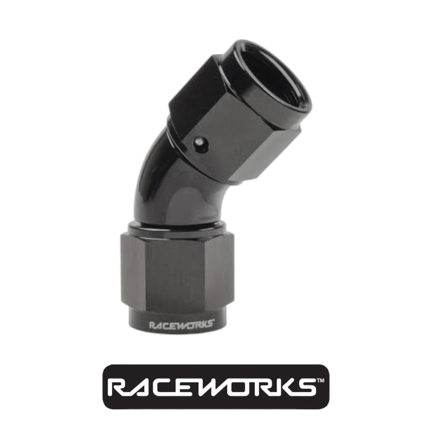 Raceworks Female To Female Swivel AN-6 45 degree RWF-133-06BK