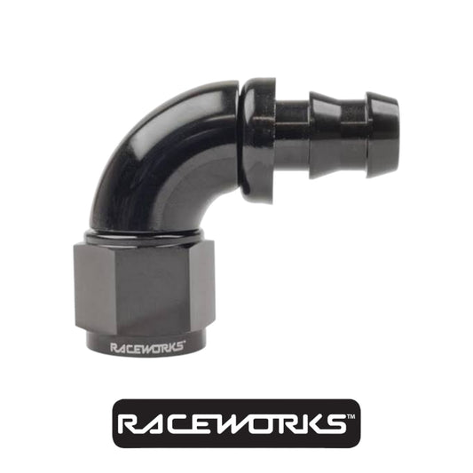 Raceworks Push Lok Hose Fitting AN-10 90 Degree RWF-403-10BK