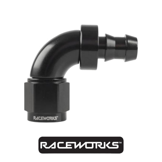 Raceworks Push Lok Hose Fitting AN-5 90 Degree RWF-403-05BK