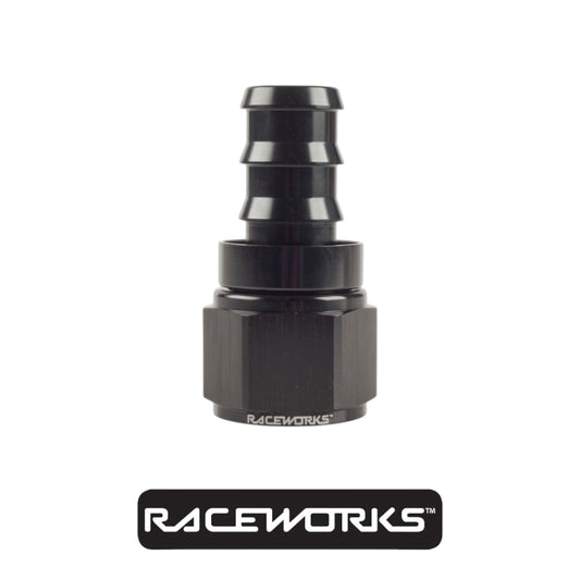 Raceworks Push Lok Hose Fitting AN-5 Straight RWF-401-05BK