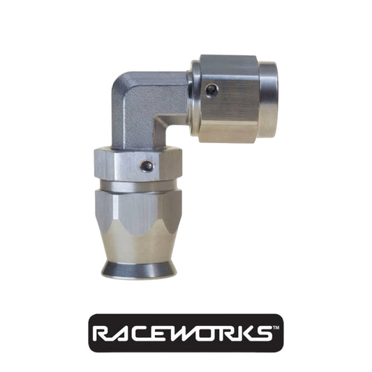 Raceworks Teflon Hose Fitting AN-6 90 Degrees Stainless RWF-203-06SS