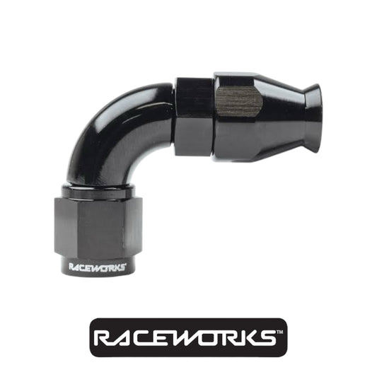 Raceworks Teflon Hose Fitting AN-4 90 Degree RWF-203-04BK