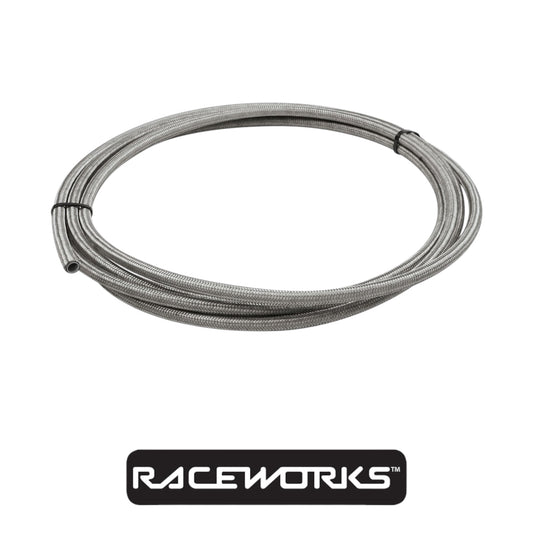 Raceworks Stainless Steel Braided PTFE E85 Hose AN-6 5 Metres RWH-200-06-5M