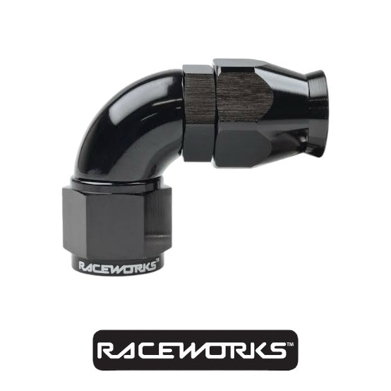 Raceworks PTFE Hose Fitting AN-8 90 Degree RWF-203-08BK