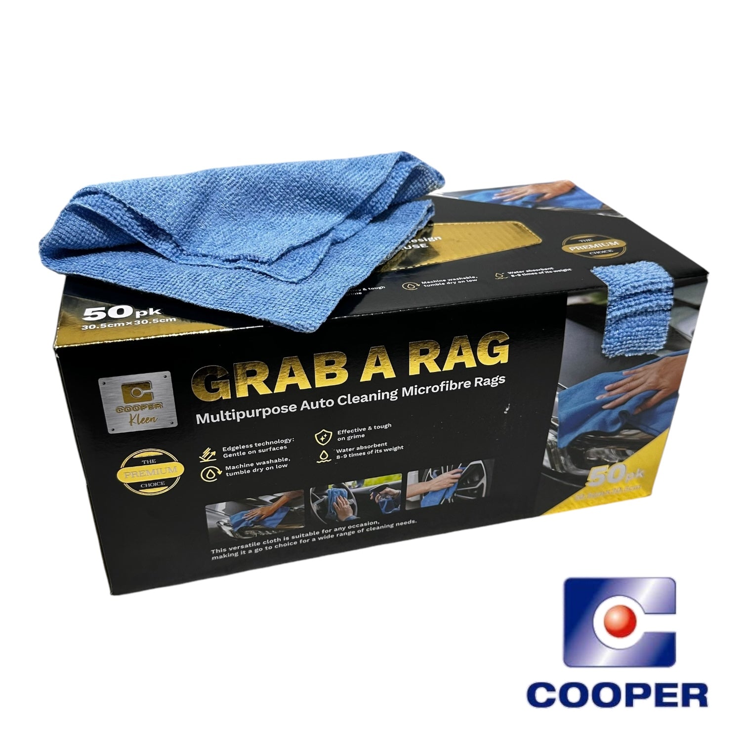 GRAB A RAG Premium Multipurpose Auto Cleaning Microfibres Rags 50 Pack ...